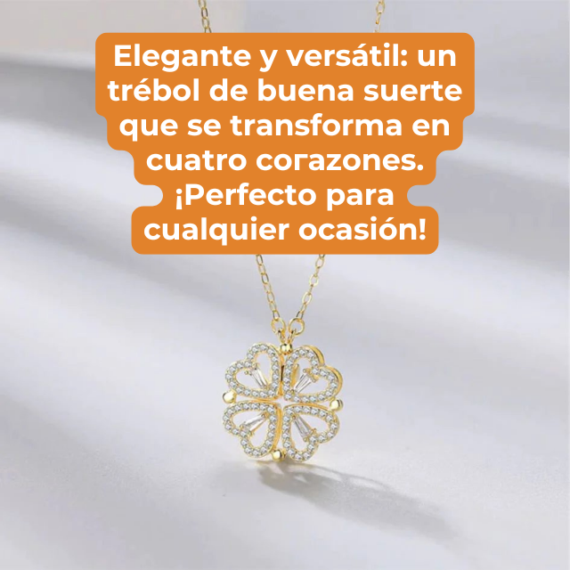 2 en 1 - Collar de Trébol de 4 Corazones Premium (Últimas Unidades)