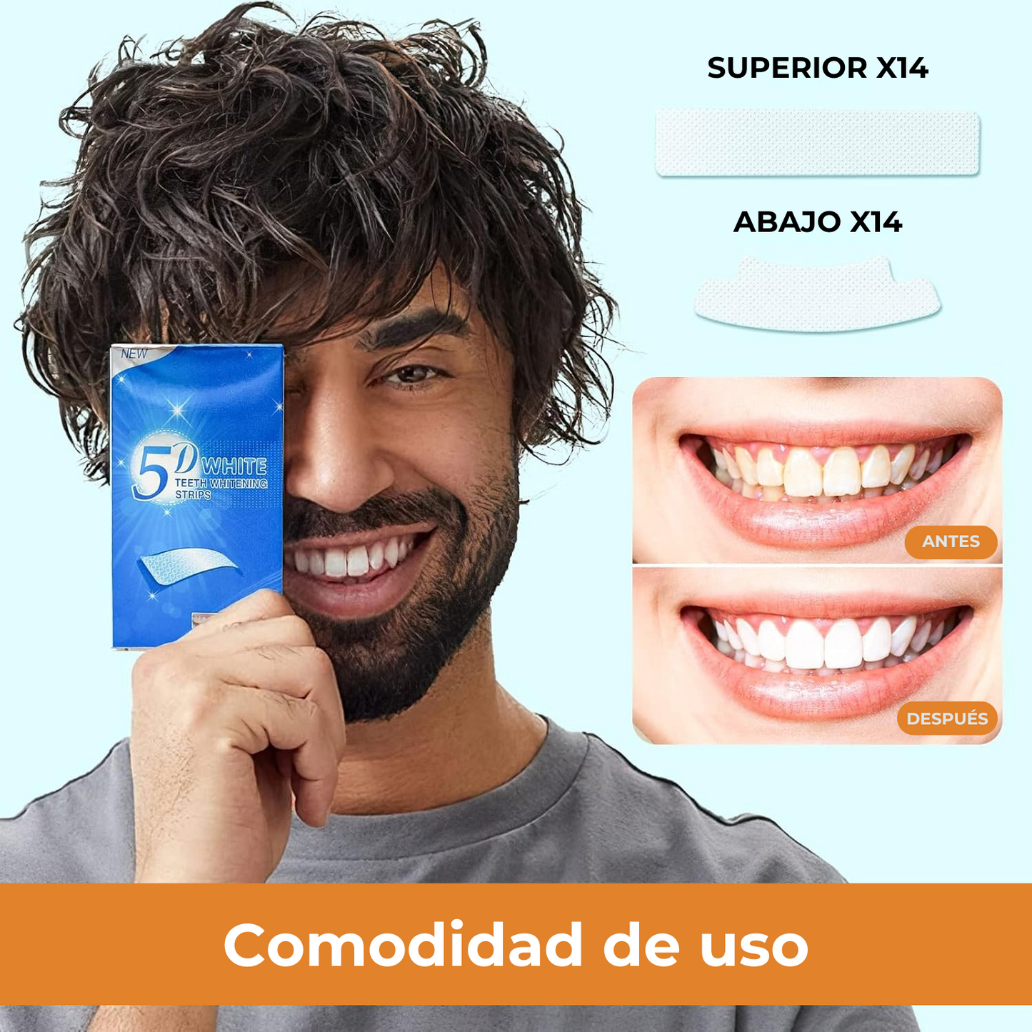 (COMPRA 7 PARCHES Y LLEVA 14) Adhesivo dental Sorrisus White Premium® 5D + Regalos y Envio Gratís!