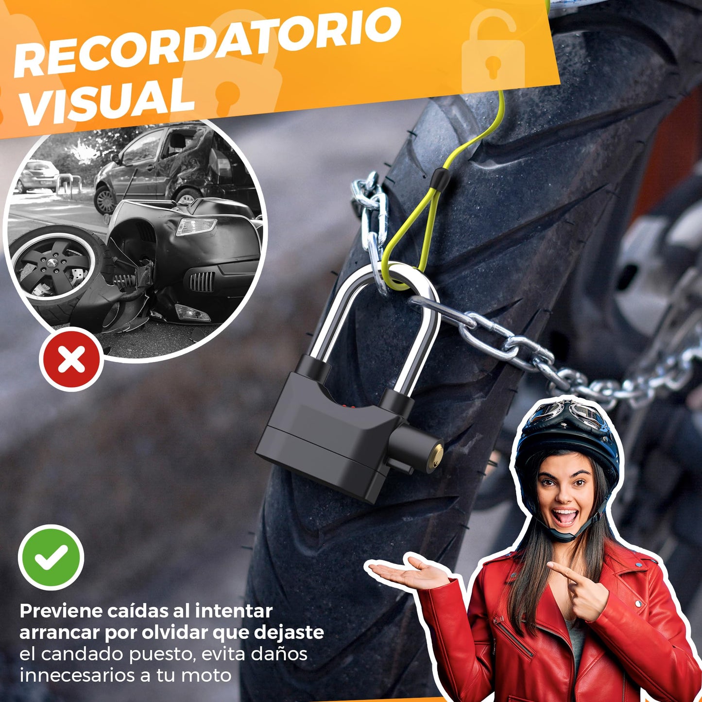 Candado con alarma multifuncion Premium + Regalo y Envío Gratís