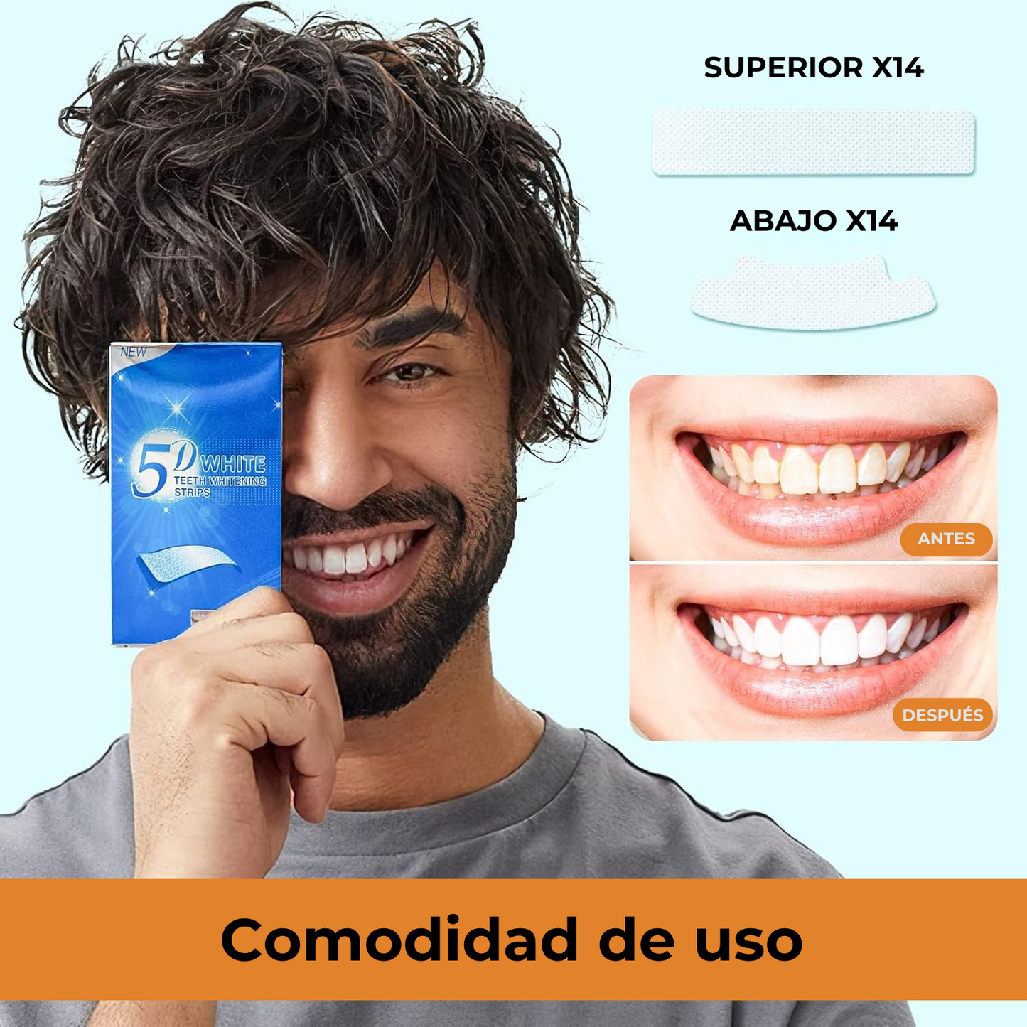 (COMPRA 7 PARCHES Y LLEVA 14) Adhesivo dental Sorrisus White Premium® 5D + Regalos y Envio Gratís!