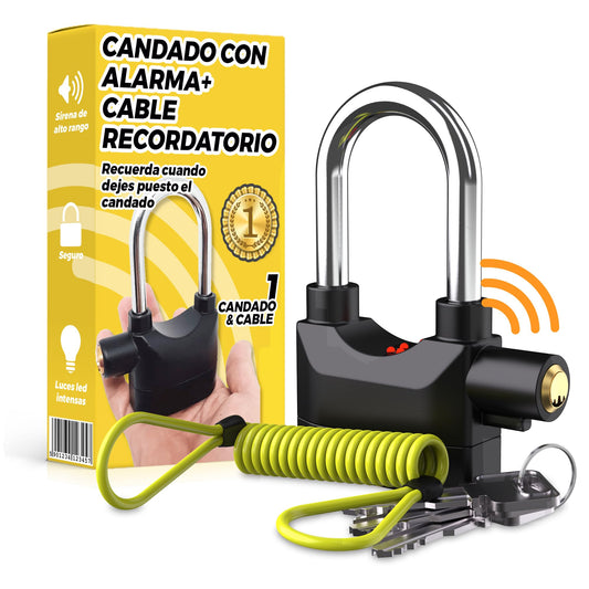 Candado con alarma multifuncion Premium + Regalo y Envío Gratís