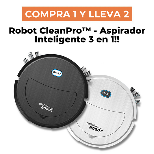 (PROMO 2X1!!!) Robot CleanPro™ - Aspirador Inteligente 3 en 1 + Garantia Extendida de 1 AÑO GRATIS!!