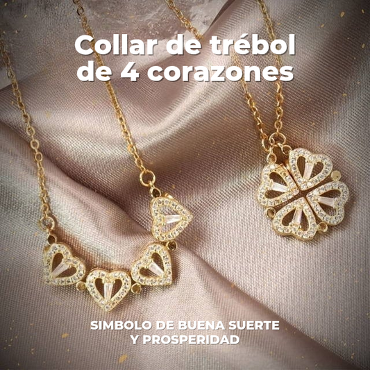 2 en 1 - Collar de Trébol de 4 Corazones Premium (Últimas Unidades)